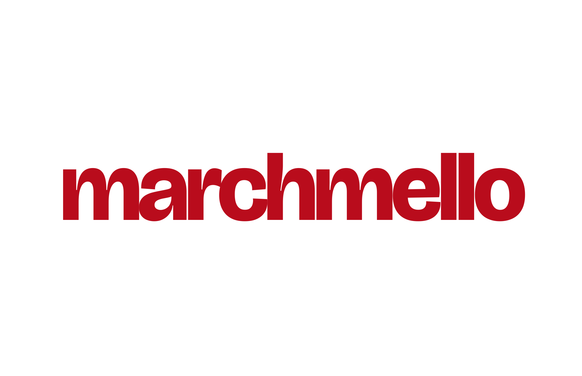 The front of a Your Turn card: the marchmello wordmark in red on white.